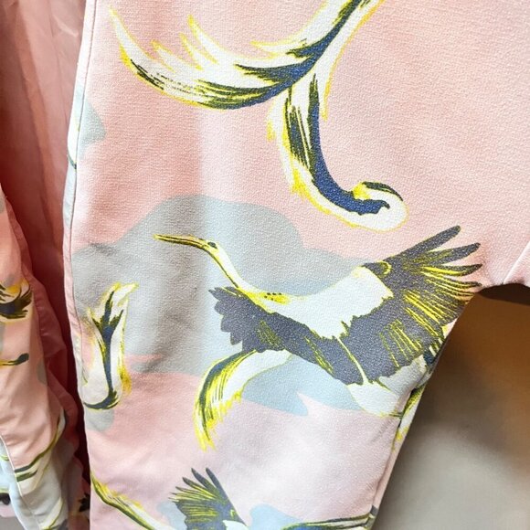 H&M Crane Print Kimono Jacket in Blush - Size S - Picture 2 of 5